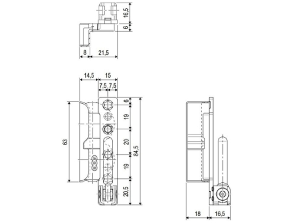 Supporto cerniera Artech Destro Aria 4 mm Interasse 8,5 mm Battuta 15 mm | AGB - immagine 2